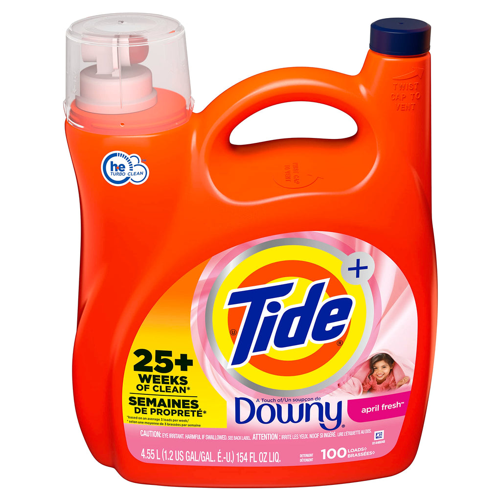 Tide Plus Boost of Ultra Downy Liquid Laundry Detergent, April Fresh Scent, 117 fl oz, 83 Loads, Laundry Detergent Liquid with Long-Lasting Freshness