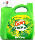 Gain Liquid Fabric Softener, Original Scent, 140 FL OZ LIQ., 190 Loads, Smooth Touch - softness you can feel