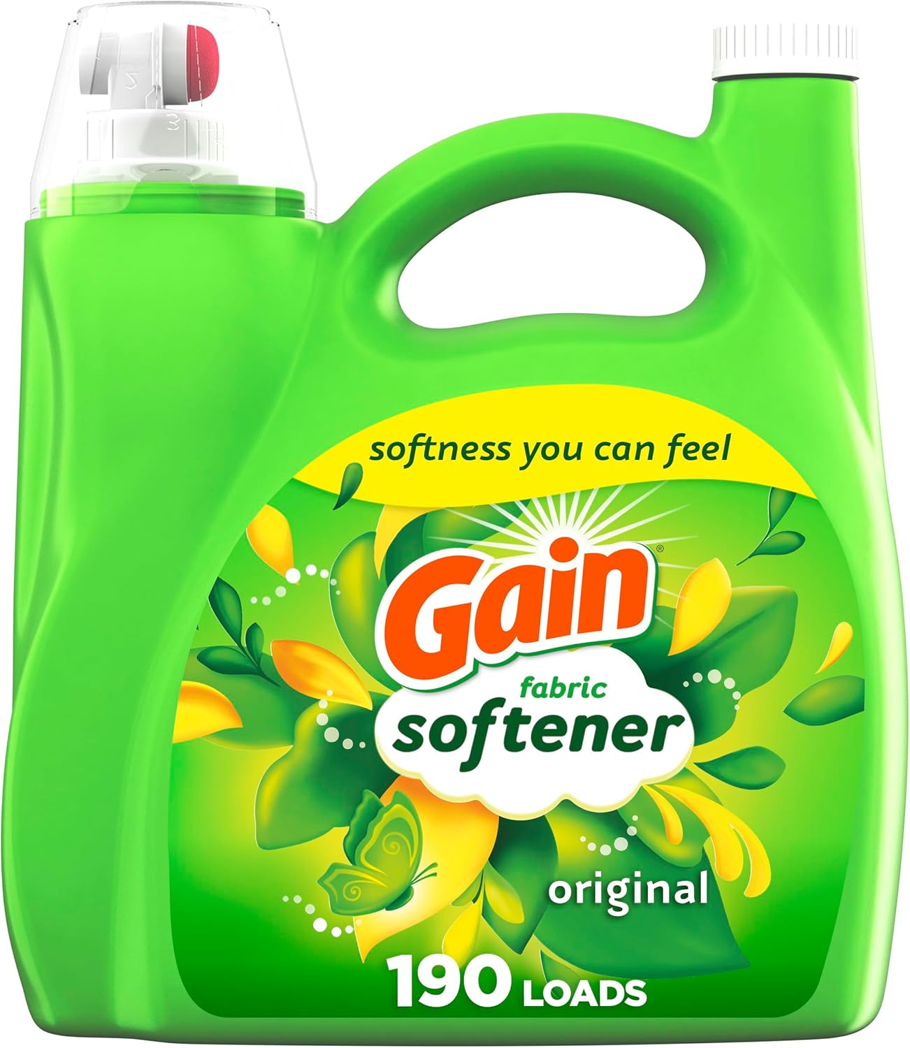 Gain Liquid Fabric Softener, Original Scent, 140 FL OZ LIQ., 190 Loads, Smooth Touch - softness you can feel