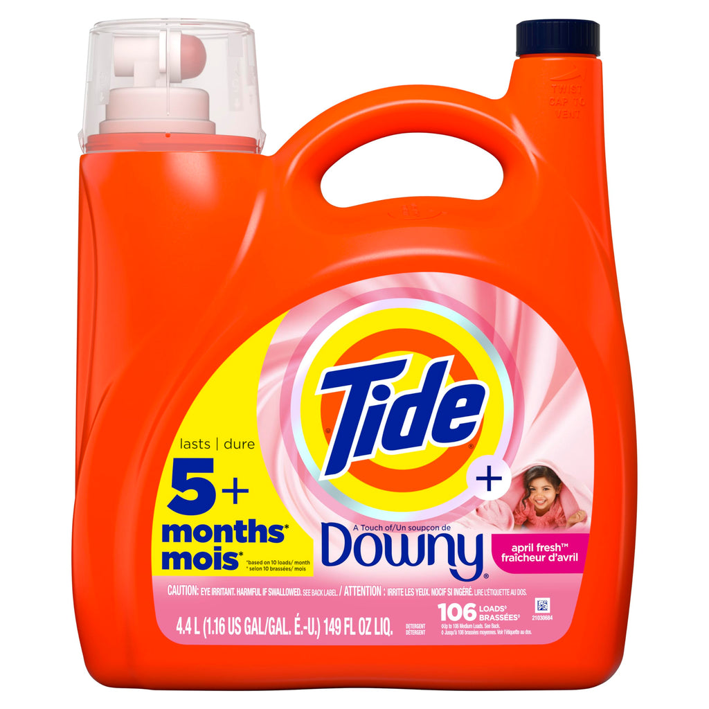 Tide Plus Boost of Ultra Downy Liquid Laundry Detergent, April Fresh Scent, 117 fl oz, 83 Loads, Laundry Detergent Liquid with Long-Lasting Freshness