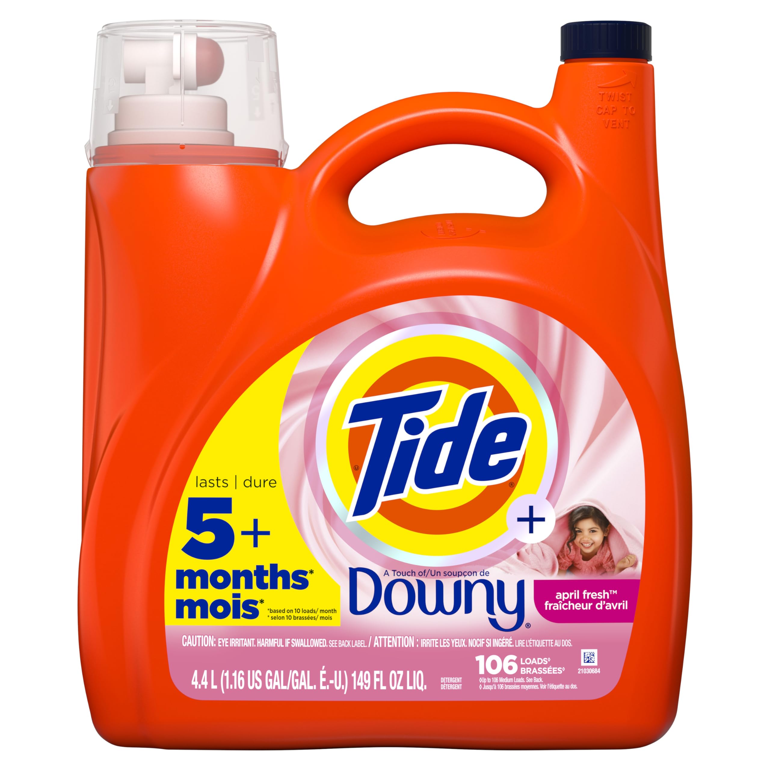 Tide Plus Boost of Ultra Downy Liquid Laundry Detergent, April Fresh Scent, 117 fl oz, 83 Loads, Laundry Detergent Liquid with Long-Lasting Freshness