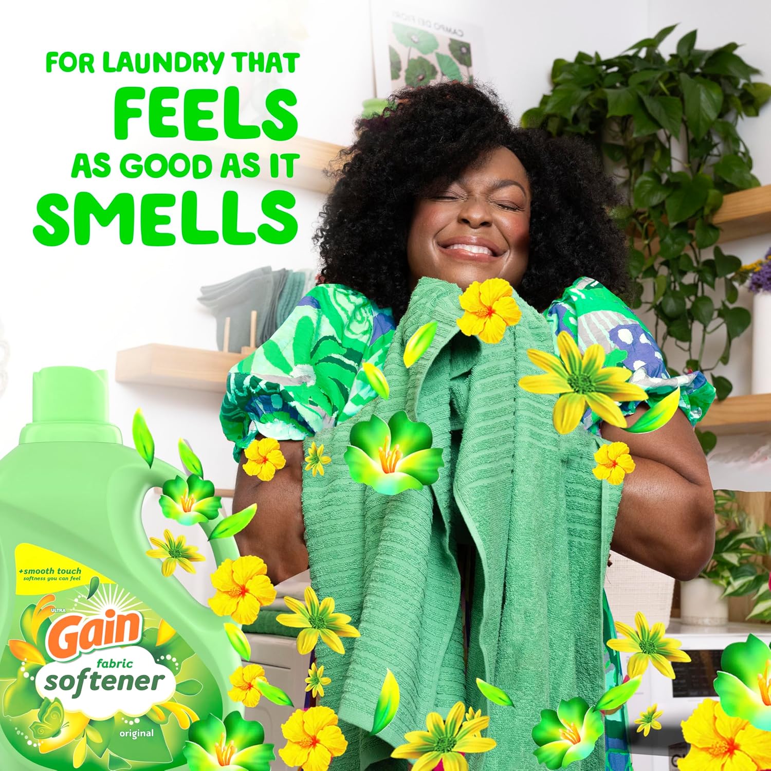 Gain Liquid Fabric Softener, Original Scent, 140 FL OZ LIQ., 190 Loads, Smooth Touch - softness you can feel