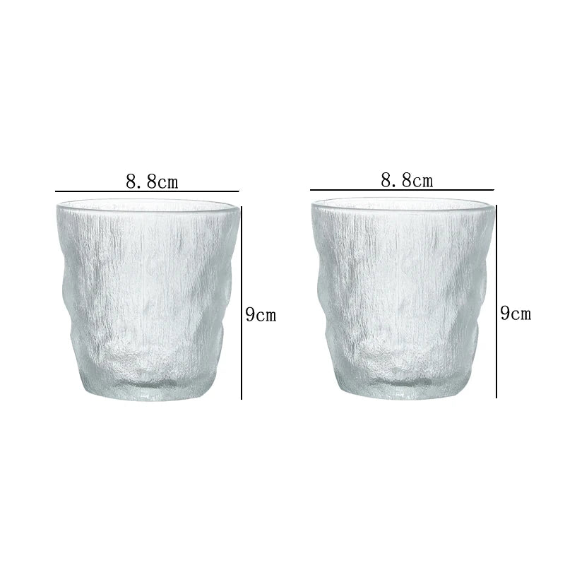300ml/380ml Minimalist Style Glacier Cup Household Large Capacity Glass Cup Water Cup Drinking Glasses Tea Beverage Frosted Cups