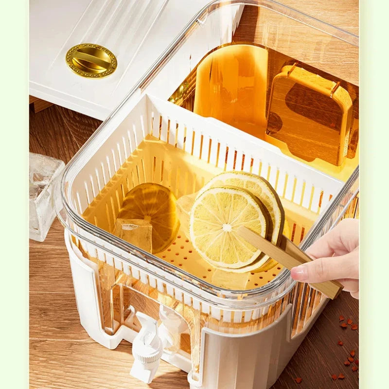 3L/L Large Capacity Cold Kettle with Faucet In Refrigerator Iced Beverage Drink Dispenser Refrigerator Fruit Beverage Bucket Jug