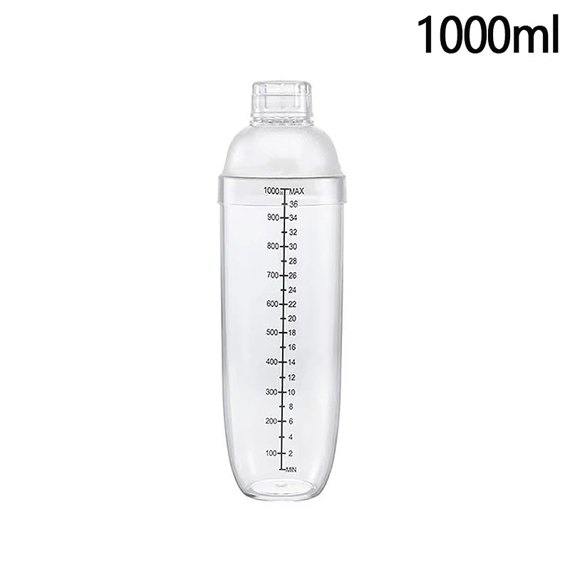 Plastic Cocktail Shaker Hand Shaker Cup with Scales 350ml/530ml/700ml/1000ml Milk Tea Wine Drink Shaker Mixer Bar Tool