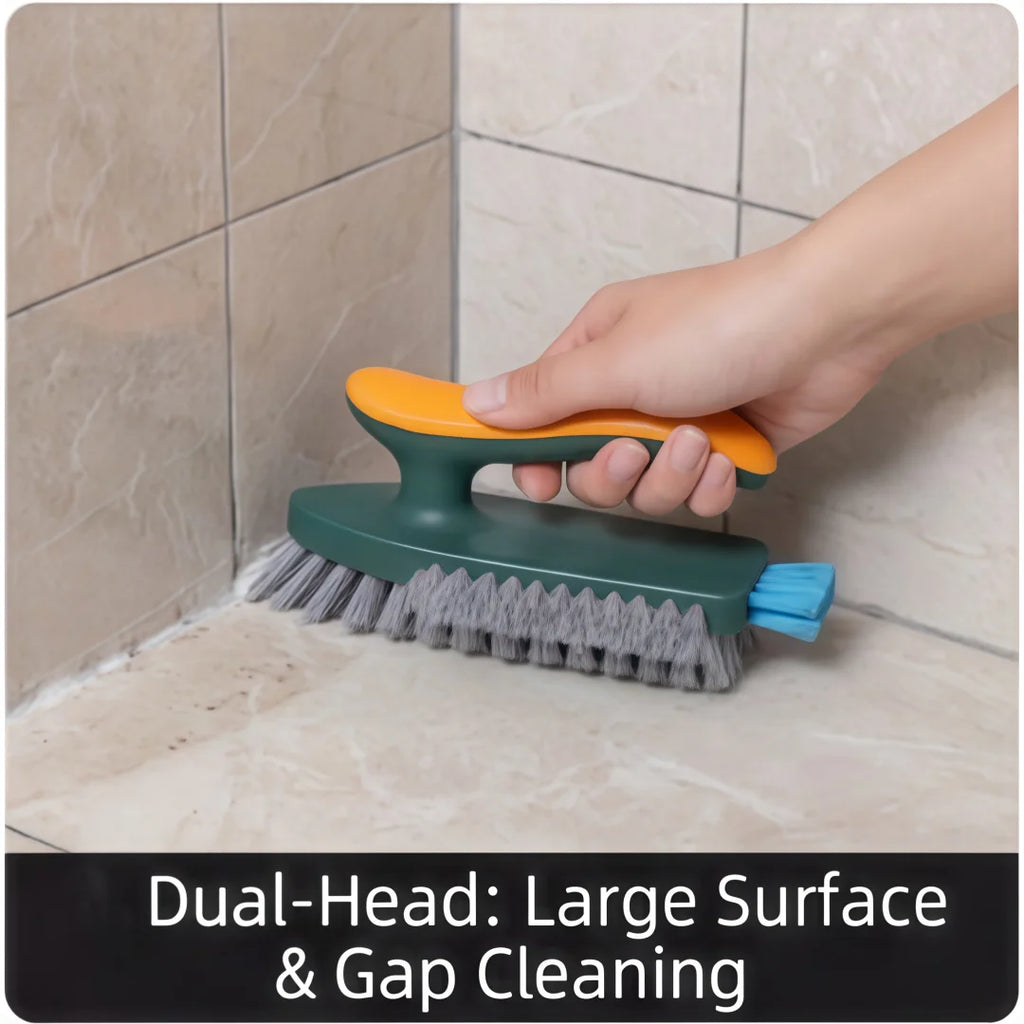 Multi-Surface Deep Gap Cleaning Brush - Flexible Scrubber for Bathroom Tiles, Grout, Corners & Toilets with Ergonomic Handle