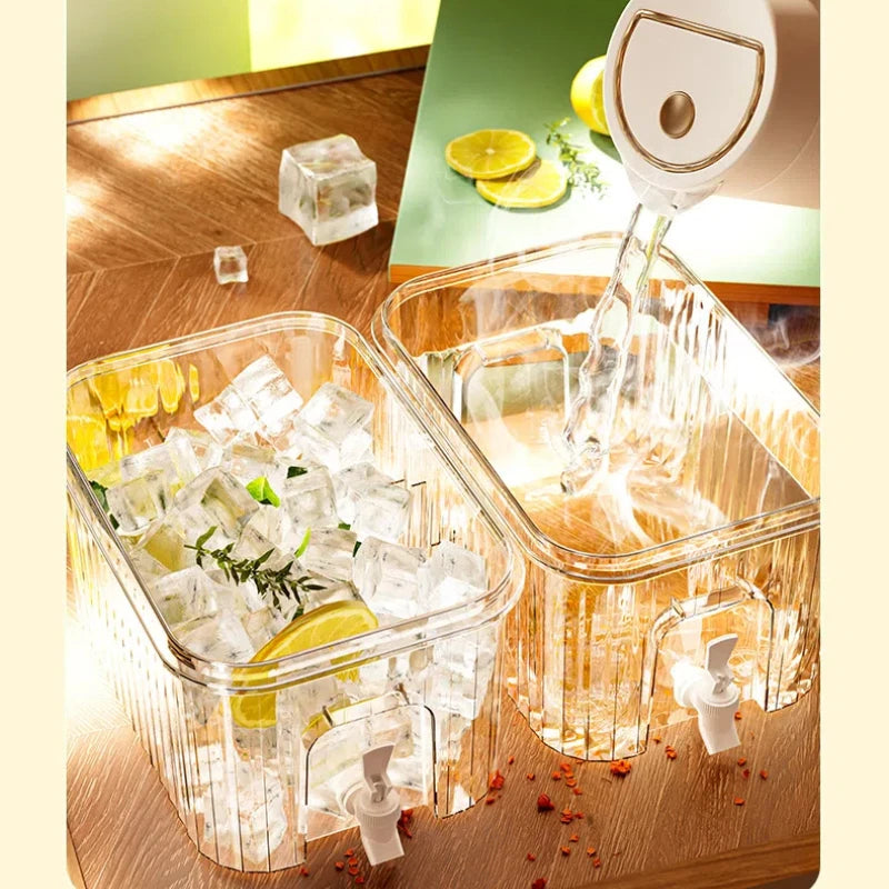 3L/L Large Capacity Cold Kettle with Faucet In Refrigerator Iced Beverage Drink Dispenser Refrigerator Fruit Beverage Bucket Jug