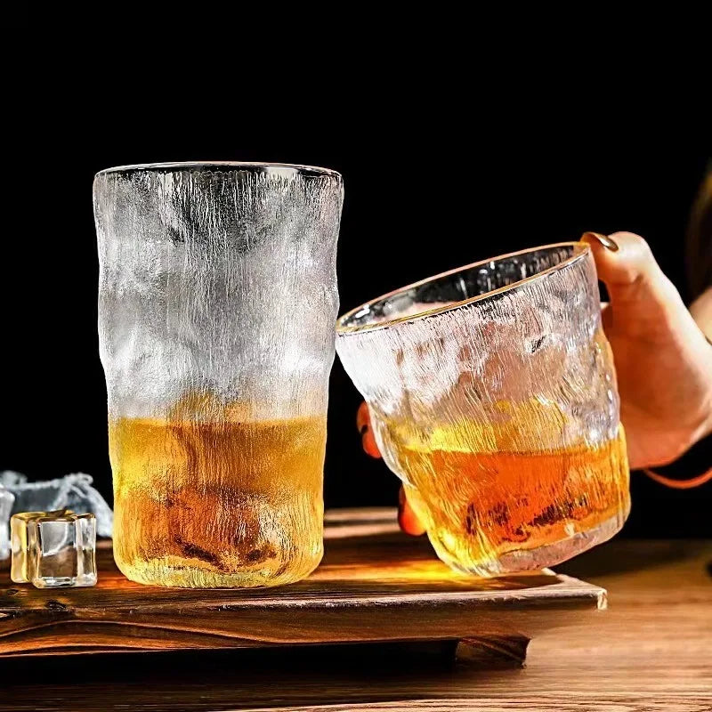 300ml/380ml Minimalist Style Glacier Cup Household Large Capacity Glass Cup Water Cup Drinking Glasses Tea Beverage Frosted Cups