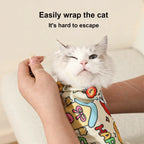 Self-Adherent Cat Grooming Swaddle Wrap 3-in-1 Anti-Bite Anti-Scratch Anti-Escape Burrito for Nail Clipping