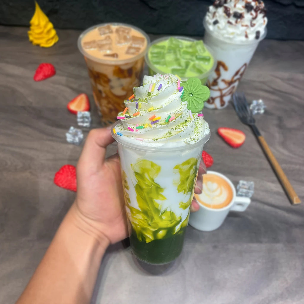 18cm Fake Bubble Milk Tea - Realistic Fruit Tea & Boba Drink Prop for Photography, Display, Prank, Party & Cafe Decor