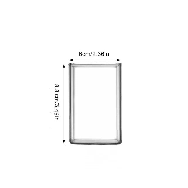 Square Simple Glass Cup Clear Cold Drink Juice Milk Glass Red Wine Beer Glass Coffee Cup Water Cup Drinking Utensils