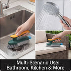 Multi-Surface Deep Gap Cleaning Brush - Flexible Scrubber for Bathroom Tiles, Grout, Corners & Toilets with Ergonomic Handle