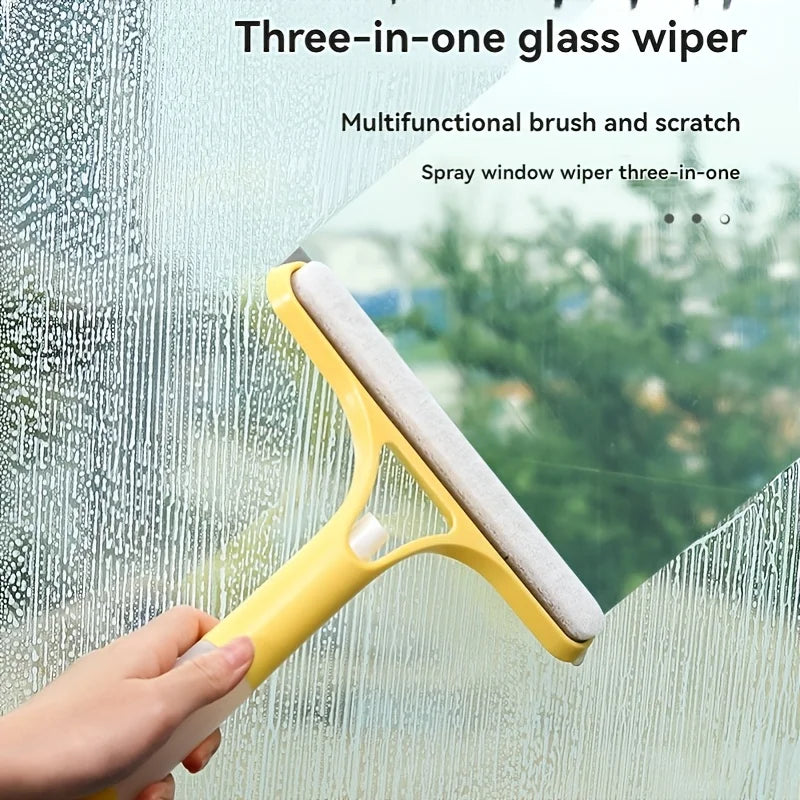 3-in-1 Glass Cleaning Tool for Home Bathroom Mirror and Windows, Water Wiper Squeegee for Shower and Glass Surfaces