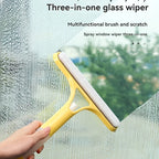 3-in-1 Glass Cleaning Tool for Home Bathroom Mirror and Windows, Water Wiper Squeegee for Shower and Glass Surfaces