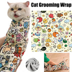 Self-Adherent Cat Grooming Swaddle Wrap 3-in-1 Anti-Bite Anti-Scratch Anti-Escape Burrito for Nail Clipping