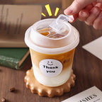 Disposable Thickened Cups - PET, Direct Drink Lid, Leak-Proof, Heat-Resistant, for Cafes & Milk Tea Shops