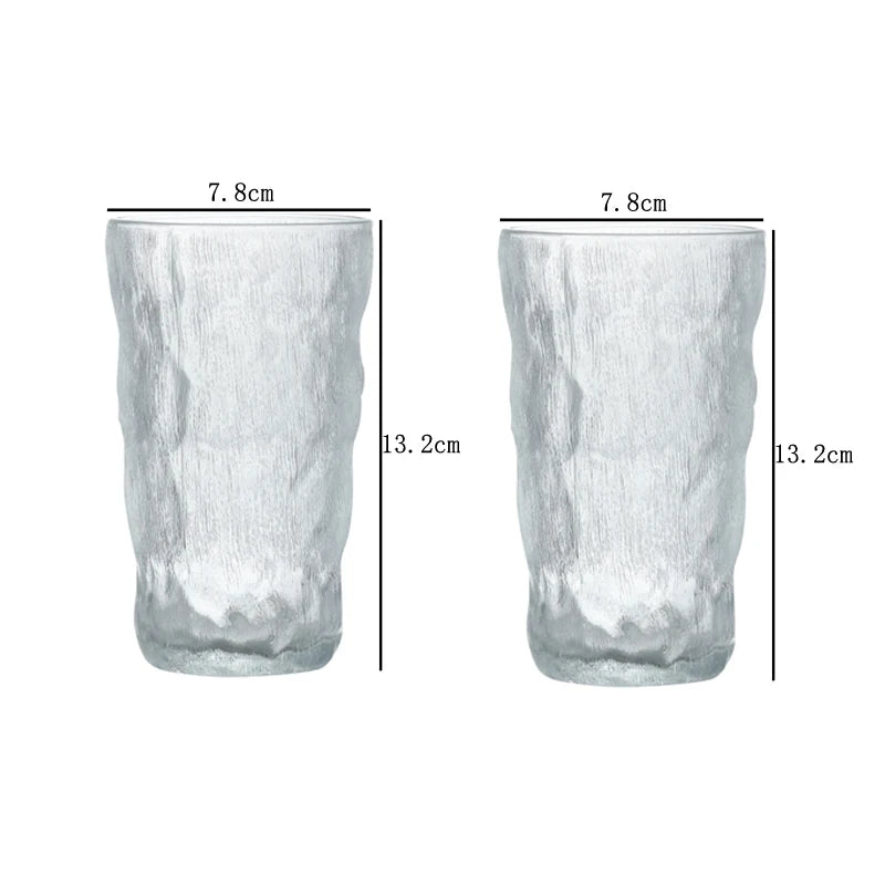 300ml/380ml Minimalist Style Glacier Cup Household Large Capacity Glass Cup Water Cup Drinking Glasses Tea Beverage Frosted Cups