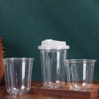 Disposable Thickened Cups - PET, Direct Drink Lid, Leak-Proof, Heat-Resistant, for Cafes & Milk Tea Shops