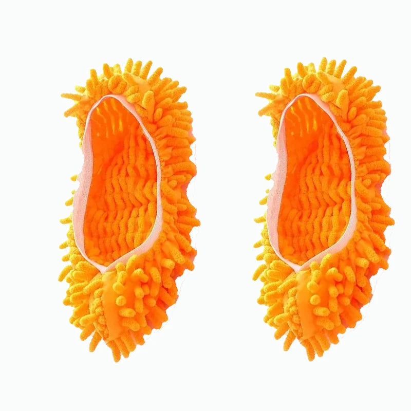 2pcs Dust Cleaner Grazing Slippers House Bathroom Floor Cleaning Mop Slipper Lazy Shoes Cover Chenille Duster Cloth