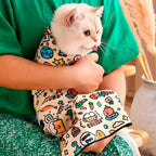 Self-Adherent Cat Grooming Swaddle Wrap 3-in-1 Anti-Bite Anti-Scratch Anti-Escape Burrito for Nail Clipping