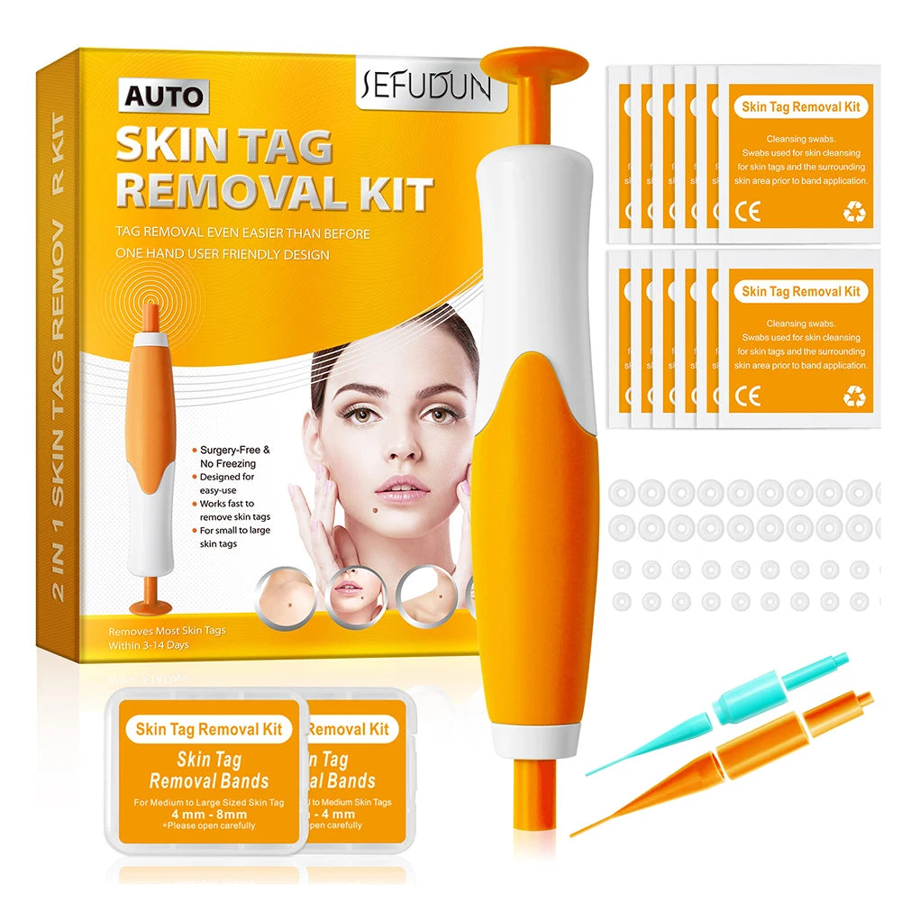 Rubber Rings Face Mole Removal Tool Kits Safety Painless Remove Skin Wart Kits Face Beauty Accessories for Neck Chin Back